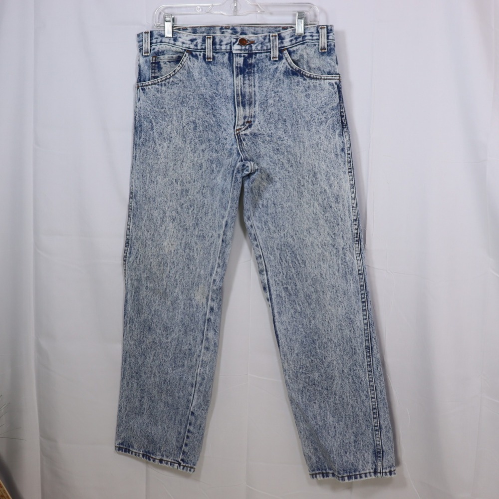 Dakota Straight Leg Jeans‎ Mens 34x30 Blue Acid Wash Vintage 80s 90s Denim